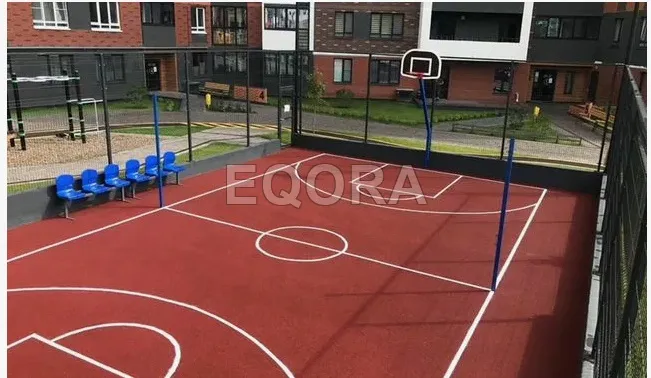 Бесшовное покрытие из резиновой крошки для баскетбольной площадки в Ступино