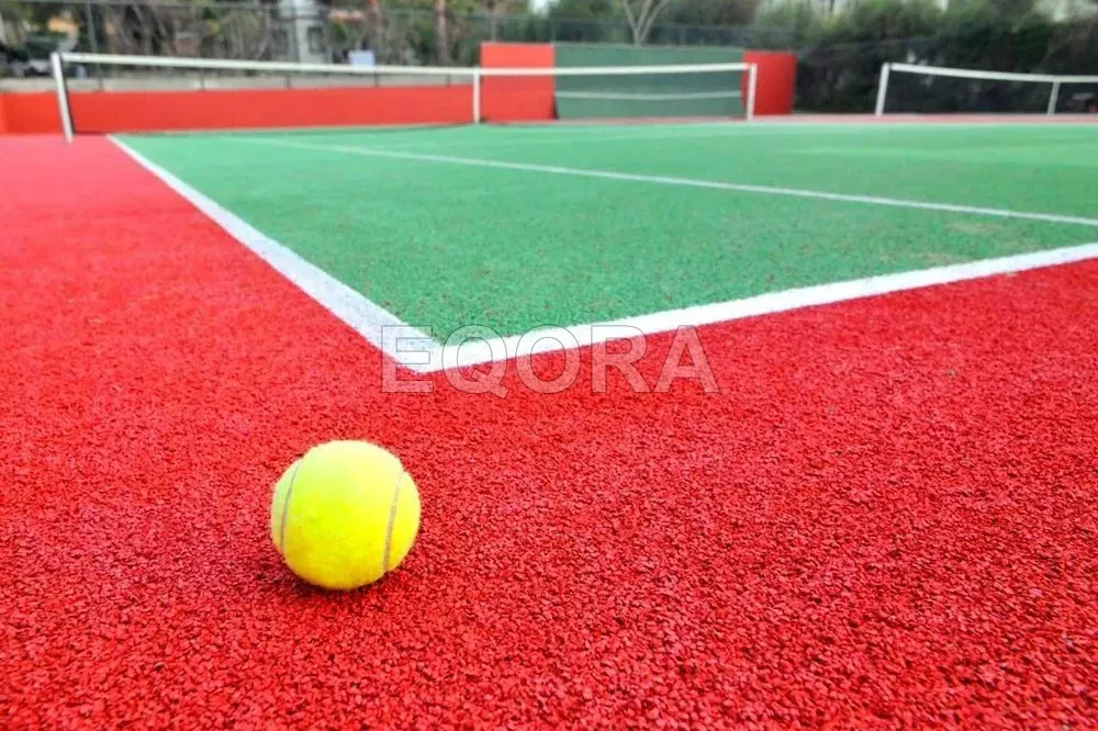 Бесшовное покрытие из резиновой крошки для теннисного корта в Ступино