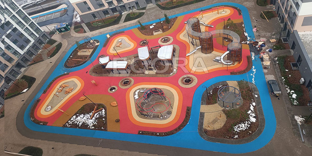 бесшовное покрытие из резиновой крошки