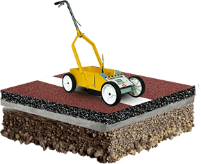 Фото Установка покрытия из резиновой крошки: Разметка площадки.